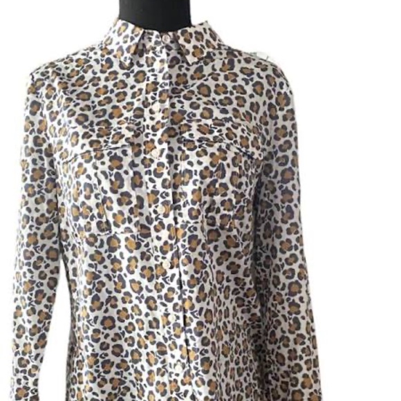 Boden Tops - Boden Leopard Animal Print Faye Button Down Shirt Size US 16
